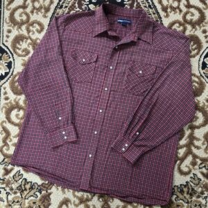 Lightweight Red Plaid Snap Shirt MWG Apparel Y2K Retro Rodeo Cowboy Western 2000
